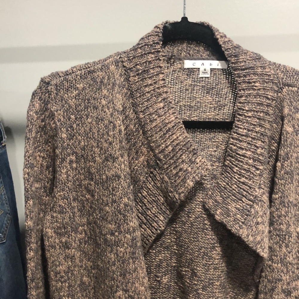 CABI swear by sweater brown marled open front cardigan E8 - Picture 4 of 8